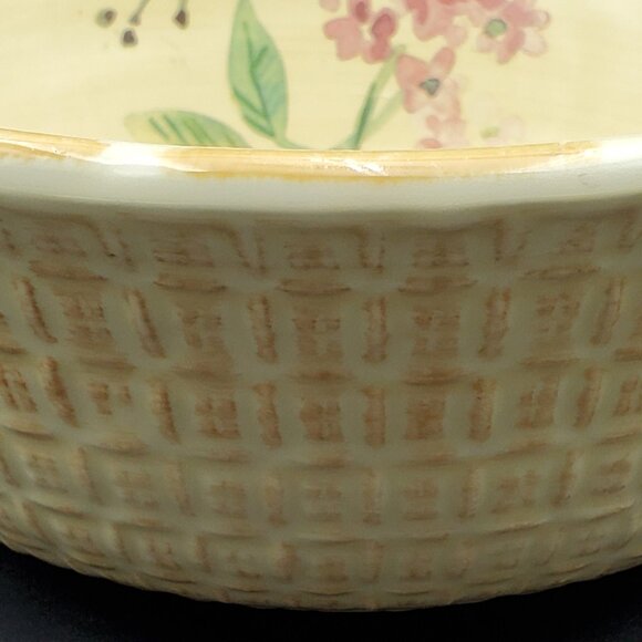 Pfaltzgraff Silk Rose Soup Cereal Bowls Textured Floral Cream Bowls - Picture 3 of 7